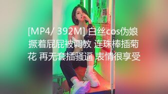 [MP4/ 392M] 白丝cos伪娘 撅着屁屁被调教 连珠棒插菊花 再无套插骚逼 表情很享受