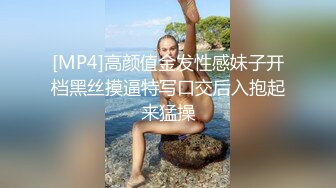 [MP4]高颜值金发性感妹子开档黑丝摸逼特写口交后入抱起来猛操