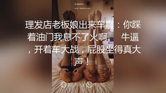 理发店老板娘出来车震：你踩着油门我息不了火啊。  牛逼，开着车大战，屁股坐得真大声！