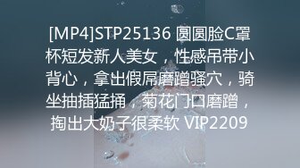 [MP4]STP25136 圆圆脸C罩杯短发新人美女，性感吊带小背心，拿出假屌磨蹭骚穴，骑坐抽插猛捅，菊花门口磨蹭，掏出大奶子很柔软 VIP2209